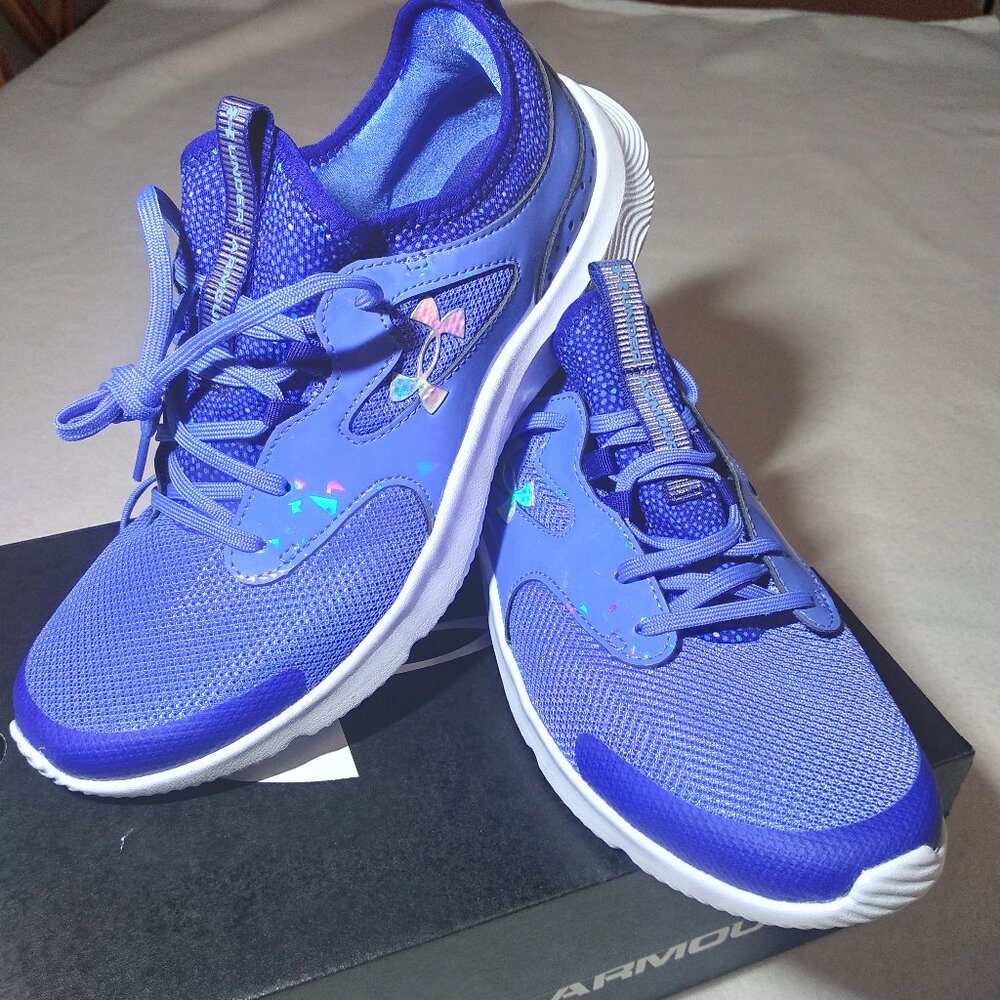 Under Armour UA GGS Infinity 2.0 Print Blue Girl's Running Shoe-Size 7Y New Box